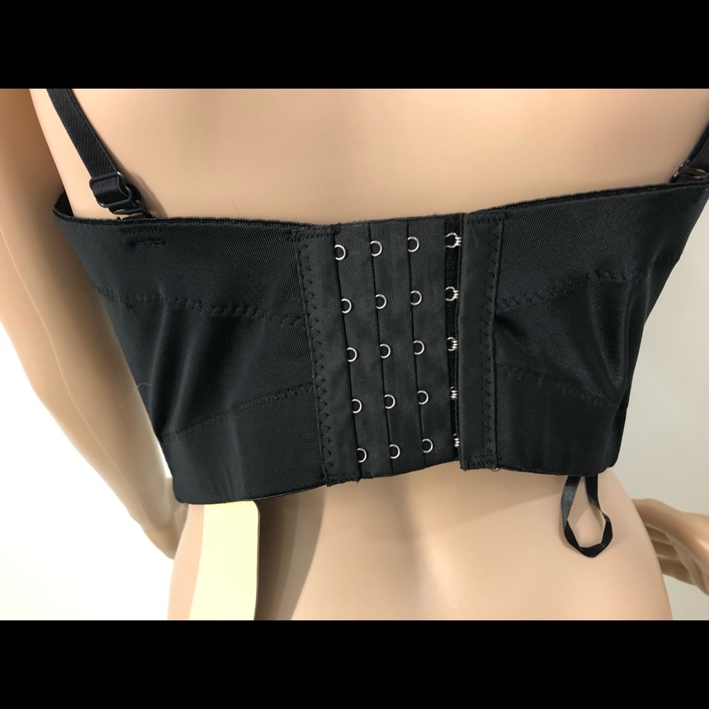 Asos beaded lace black bra corset adjustable back stretch M - Picture 8 of 8